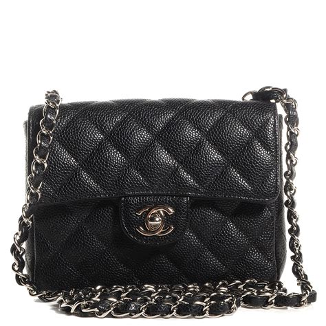 Chanel Mini Square Caviar Bag GHW Black – THE 